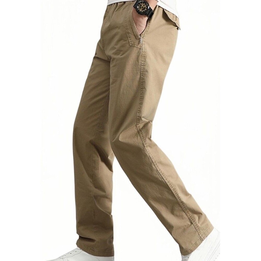 Men’s Outdoor Utility Pants L XL Brown Straight Leg Hiking Workwear